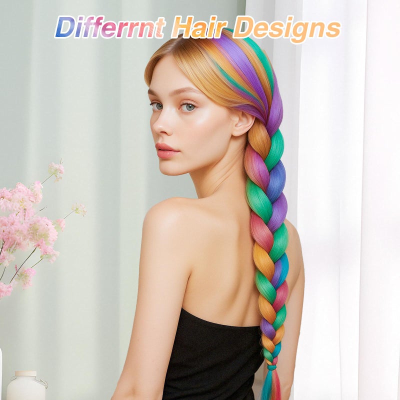 BEAHOT 32 PCS Clip in Colored Hair Extensions for Kids, 20 Inches Rainbow Long Straight Hairpieces Synthetic,BEAHOT Hair Extensions-Pretty Gift for Cosplay Dress Up Fashion Party Birthdayï¼ˆ32 Colors) - Image 5